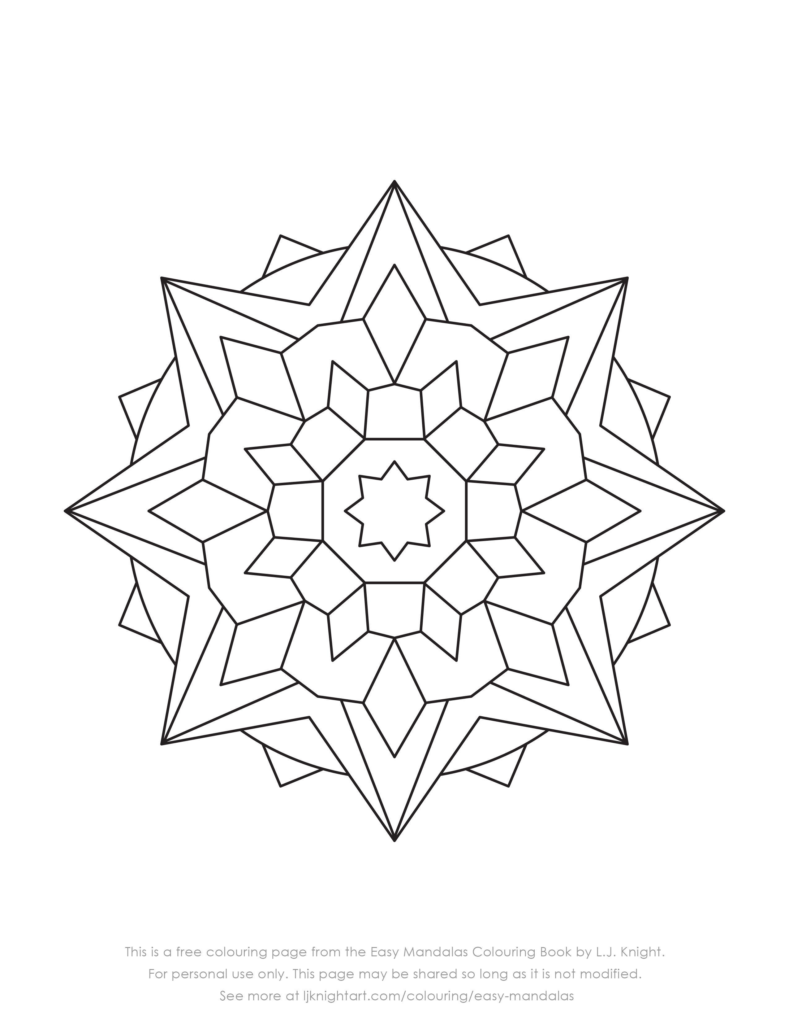 free mandala coloring pages easy
