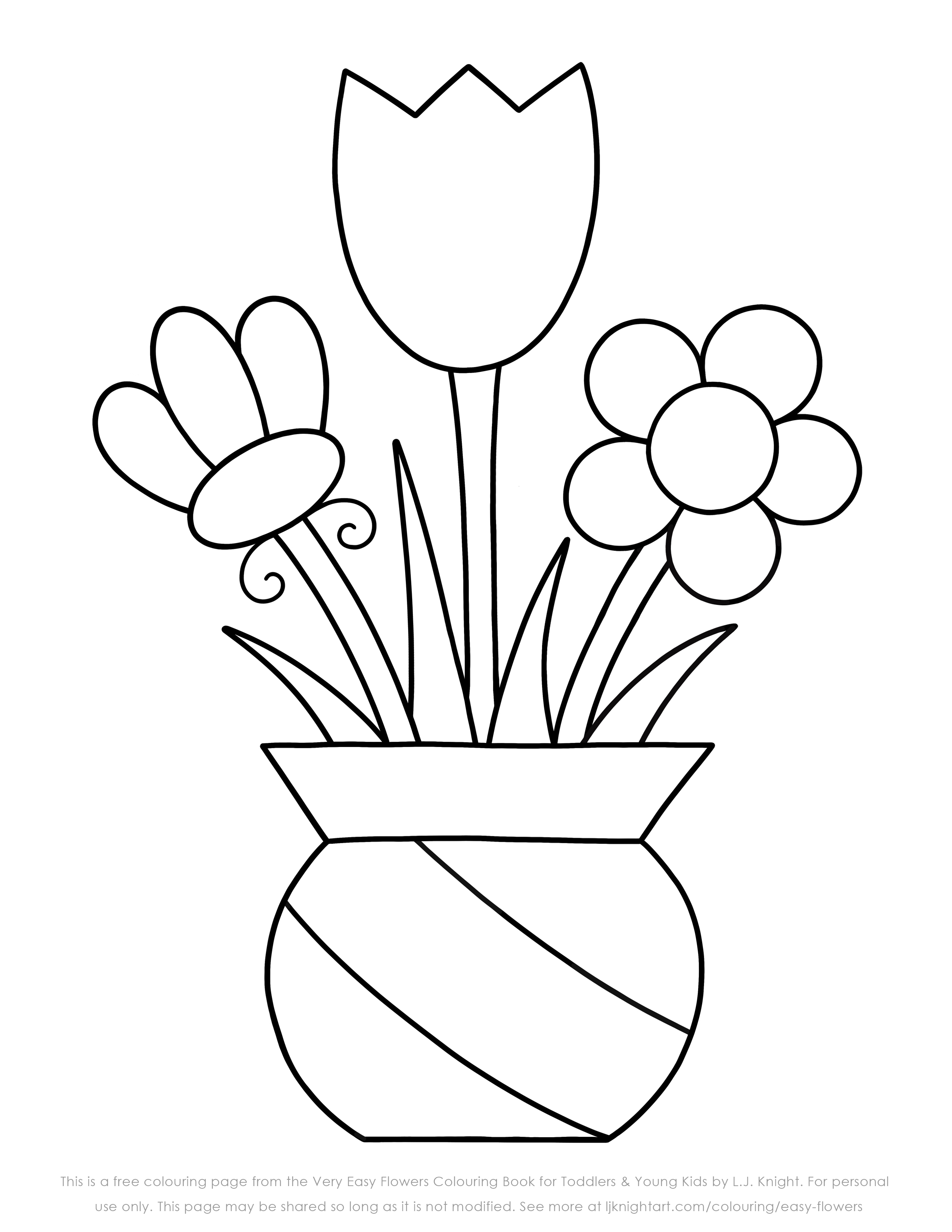 Big Coloring Book Of Large Print Flowers: Coloring Sheets For