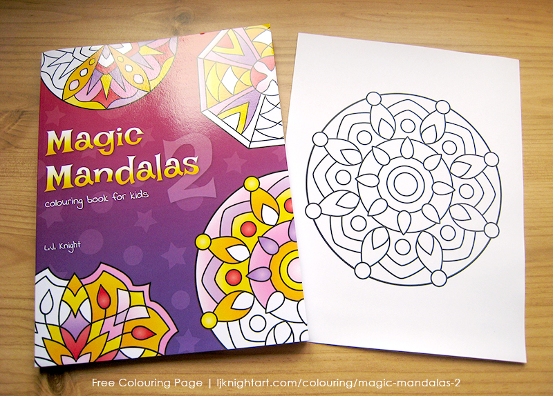 Free easy abstract mandala colouring page download