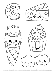 Free Cute Easy Kawaii Alphabet Letter Colouring Page