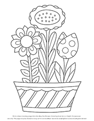 Free Easy Fun Flowers Colouring Page by L.J. Knight