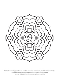 Free Extra Easy Flower Mandalas Colouring Page