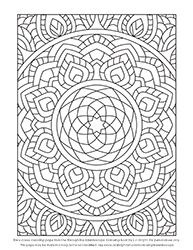 Free Kaleidoscope Pattern Colouring Page