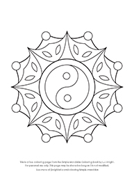 Free Simple Yin Yang Mandala Colouring Page