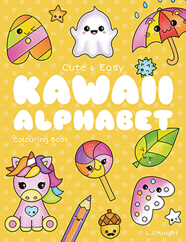 Cute and Easy Kawaii Alphabet  Coloring Book