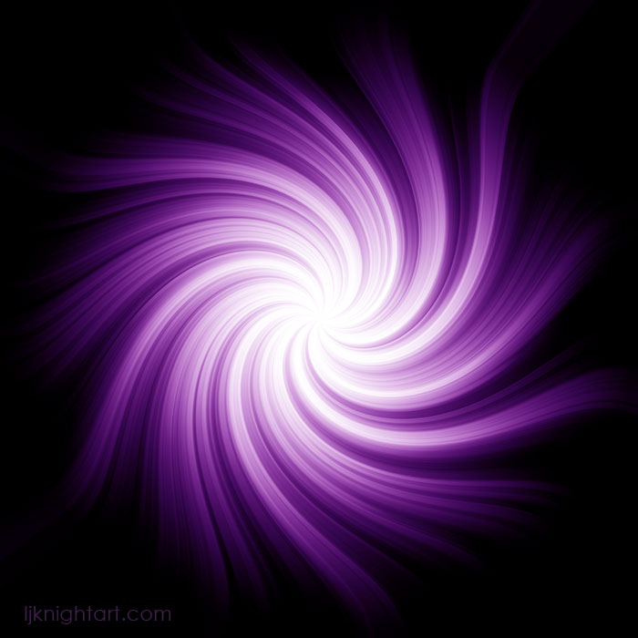 Purple and White Glowing Swirl Abstract | L.J. Knight Art