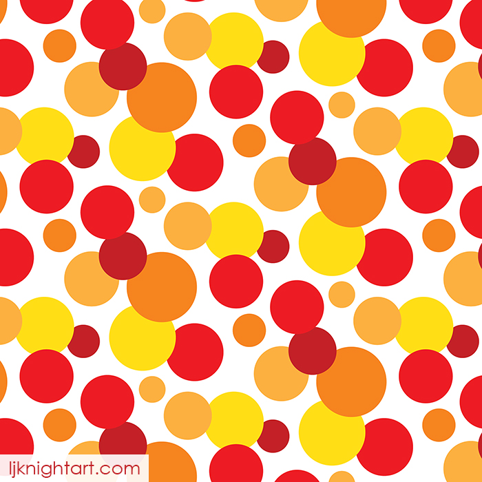 Red, Yellow and Orange Spot Pattern | L.J. Knight Art