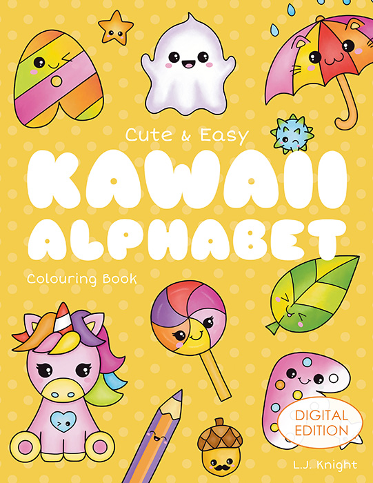 Download Cute And Easy Kawaii Colouring Book Printable Digital Version L J Knight