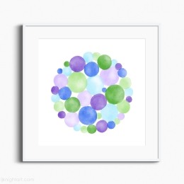 Watercolour Circles Abstract Art Print