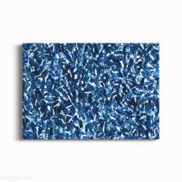 Blue and White Abstract Gouache Painting