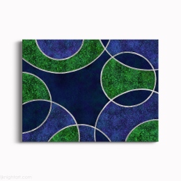 Circles #1 - Blue and Green Abstract Painting