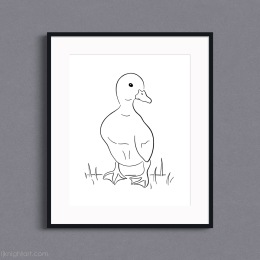 Duckling - Minimalist Line Art Drawing