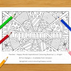 Happy Words Inspirational Colouring Book