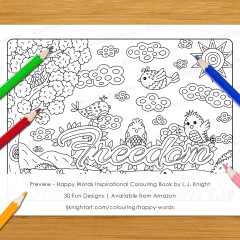 Happy Words Inspirational Colouring Book