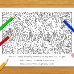 Happy Words Inspirational Colouring Book