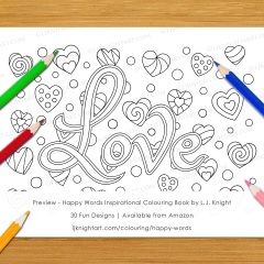 Happy Words Inspirational Colouring Book