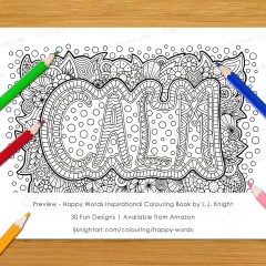 Happy Words Inspirational Colouring Book