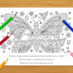 Happy Words Inspirational Colouring Book