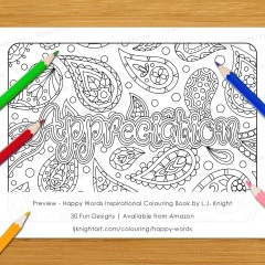 Happy Words Inspirational Colouring Book