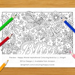 Happy Words Inspirational Colouring Book