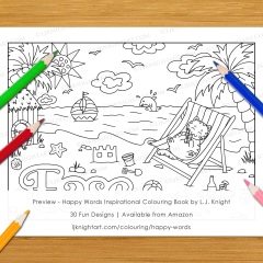 Happy Words Inspirational Colouring Book