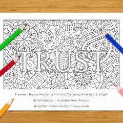 Happy Words Inspirational Colouring Book