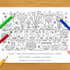 Happy Words Inspirational Colouring Book