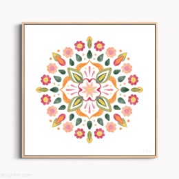 Floral Watercolour Mandala Art