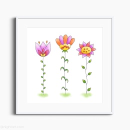 Watercolour Flowers Art Print